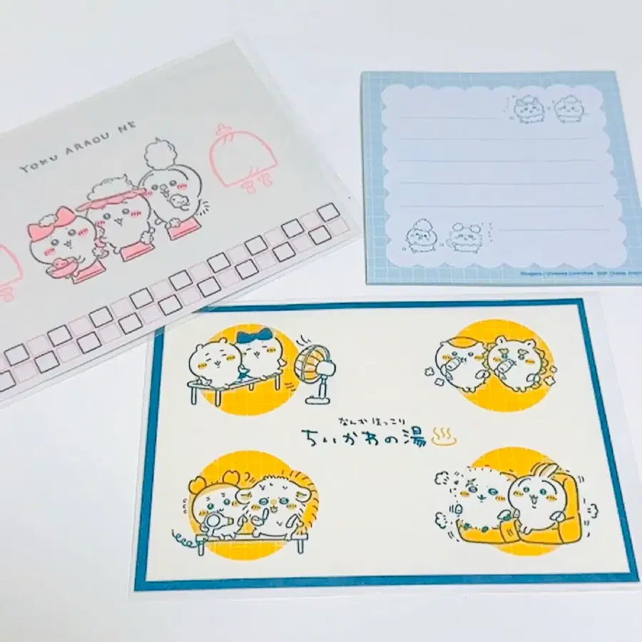 치이카와 온천 엠보엽서 2장 + 메모지20장