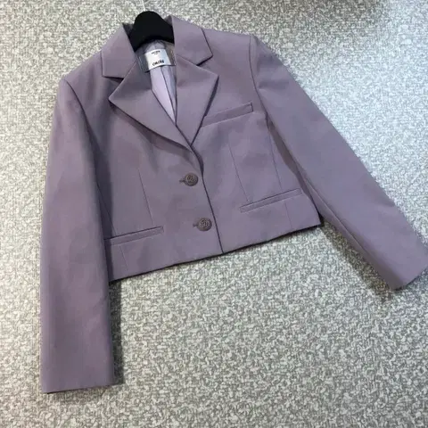 한섬 오브제 22년 라벤더 로고 버튼 연보라 자켓 블레이저 하객룩 결혼식