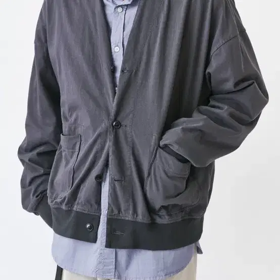 (M)이얼즈어고 저지 코튼 가디건 차콜