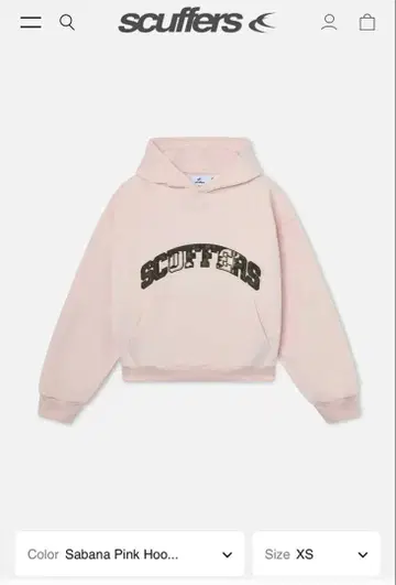 scuffers 후드티 핑크 사이즈 XS