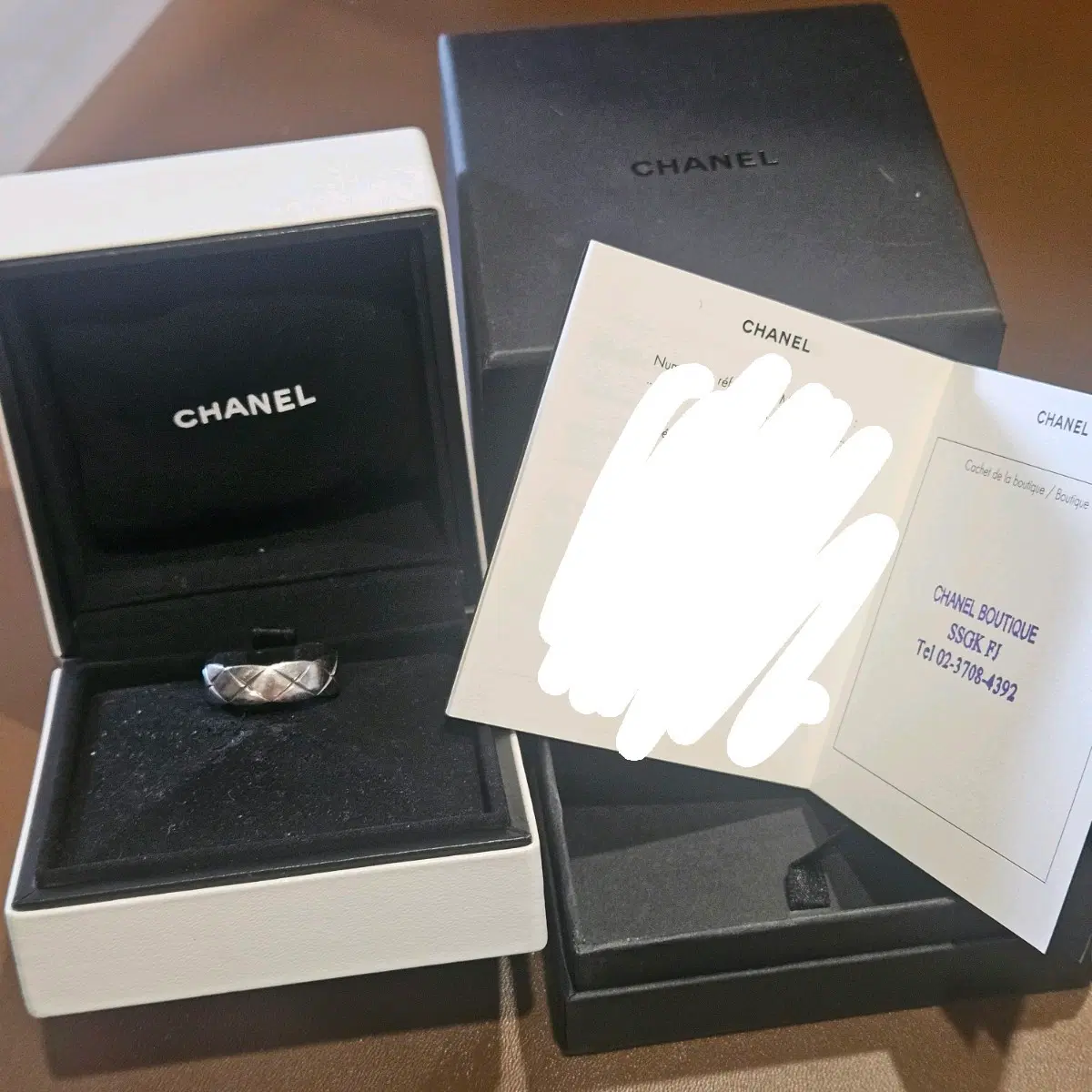 Chanel Coco Crush Small Ring White Gold Size 59