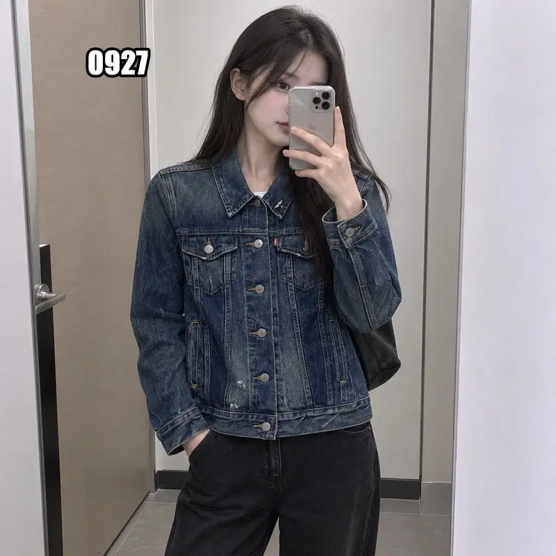 S 리바이스 클래식 데님 투포켓 트러커 긴팔 데님 자켓