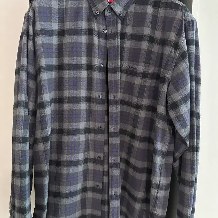 (XL) 슈프림 24ss 플레이드 플란넬 셔츠 블랙