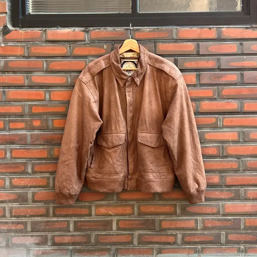 [M] 90s 빈티지 Paris Sport Club A2 레더 플라이트 가죽 자켓