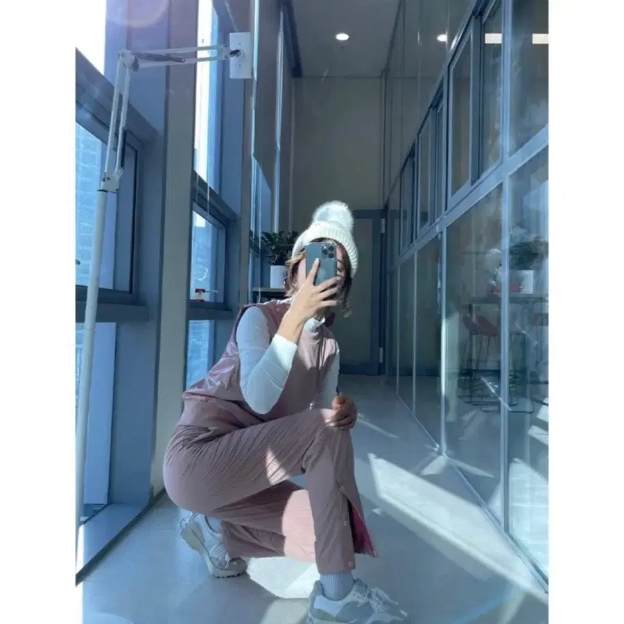 엠픽 꼬쌤2 기모 팬츠 바지 골프 핑크 롱M