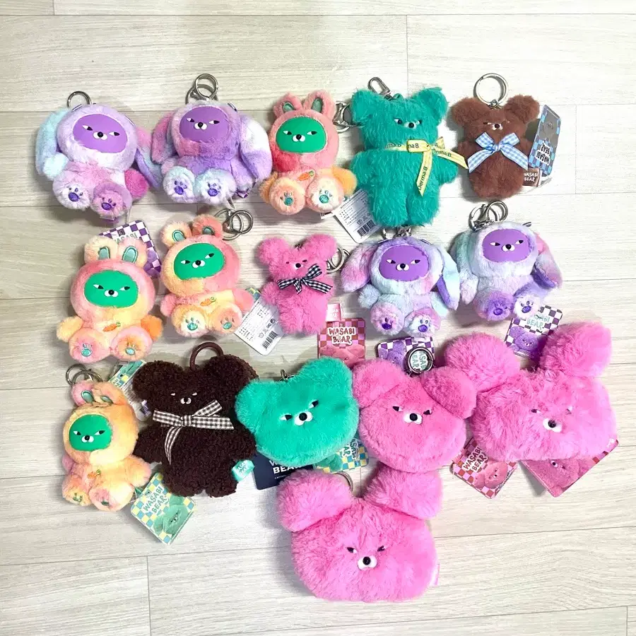 wasabi bear와사비베어 인형뽑기열쇠가방고리키링인형keyring새상품 일괄