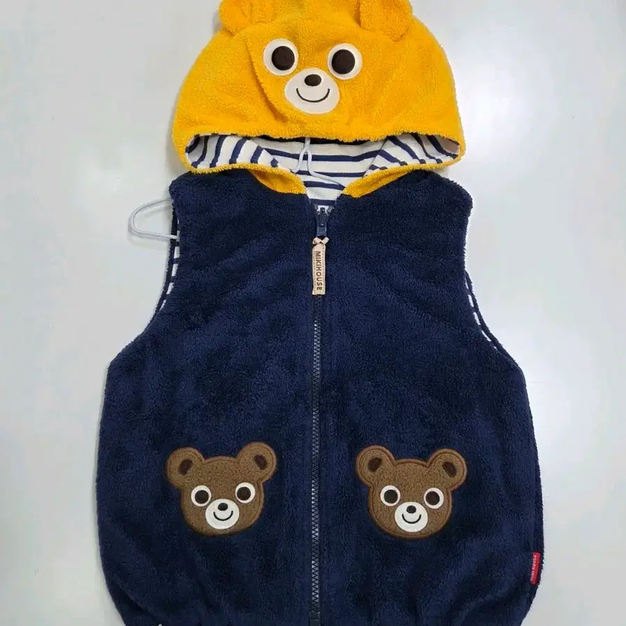 일본 미키하우스 110 남아 후리스 후드 조끼 집업
