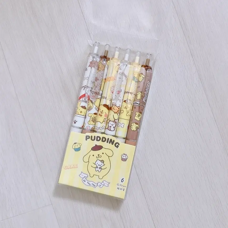 폼폼푸린 볼펜 6개 세트 0.5mm / 새상품