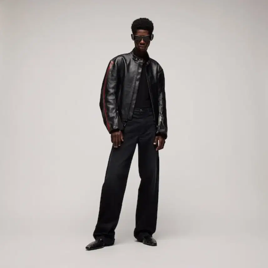 구찌 GUCCI 웹 스트라이프 레더 바이커 자켓 size52 사진 6