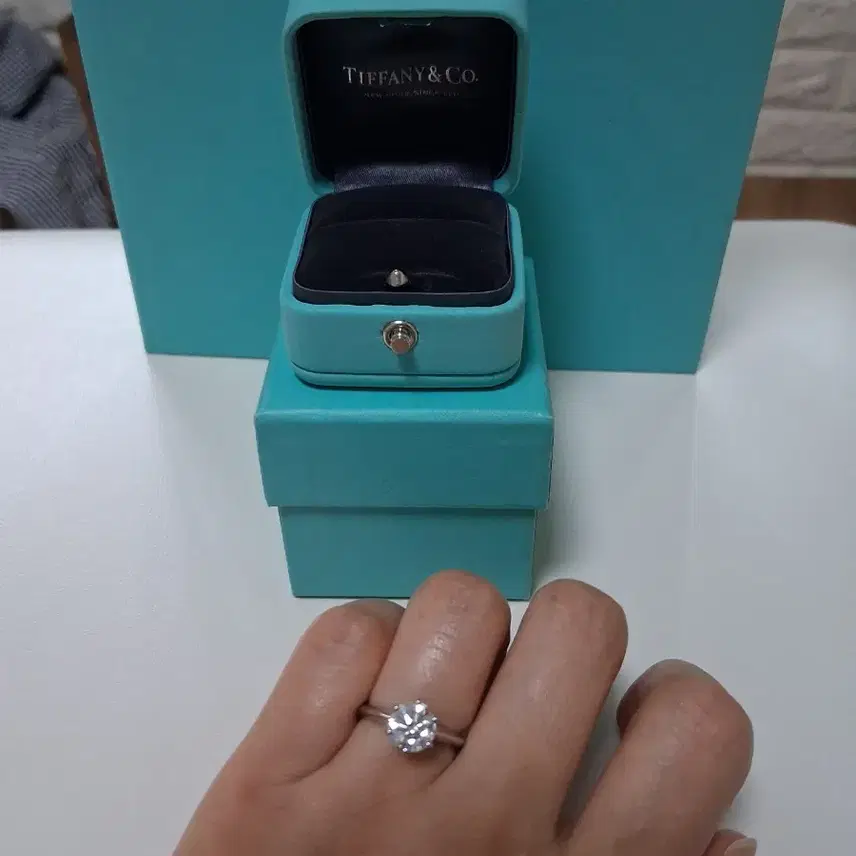티파니앤코 티파니 1.3ct 캐럿 다이아 반지 플래티늄 링/ 1캐럿 사진 4