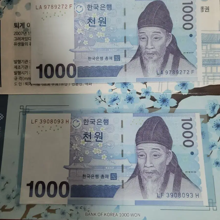 레이더 천원권 지폐 1장외 보충권 1장