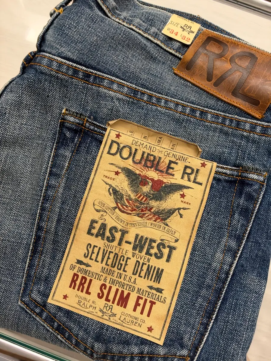 RRL Slim Fit Selvedge Denim Pants W34 L32