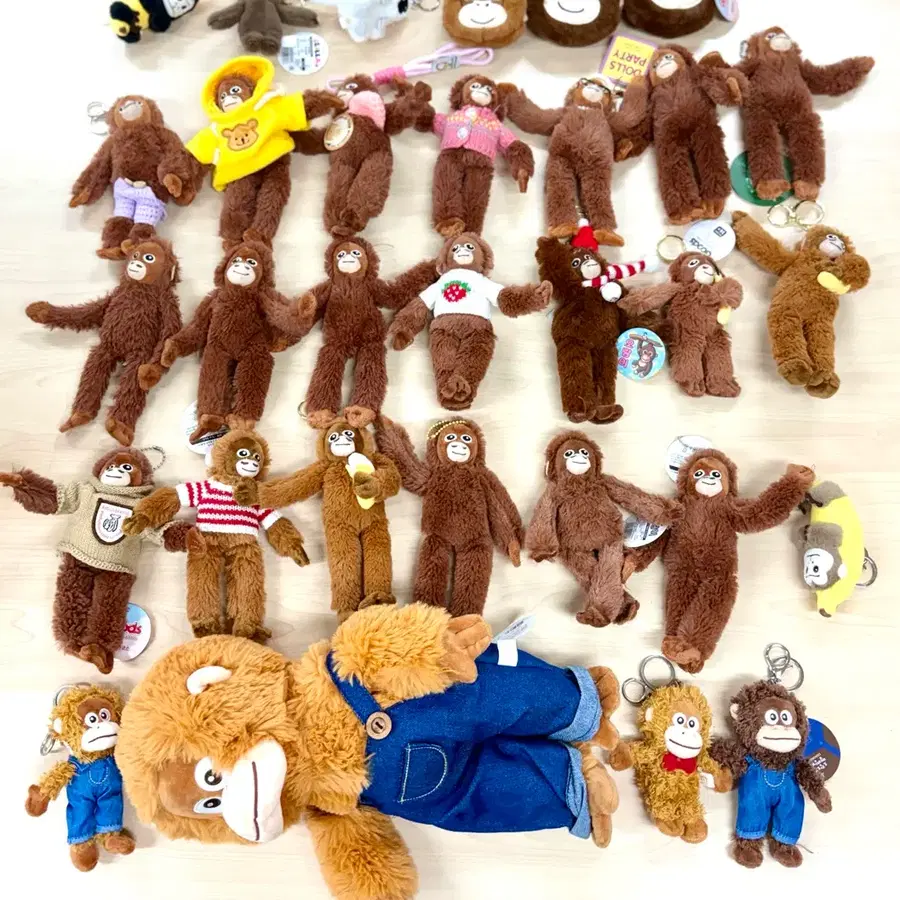 monkey원숭이고릴라침팬지오랑우탄 오랑이 중형인형뽑기키링 열쇠가방고리인형 컬렉션(일괄)