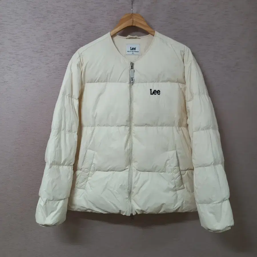 B10-12/LEE 밑단스트링 아이보리 가벼운 오리털패딩 겨울