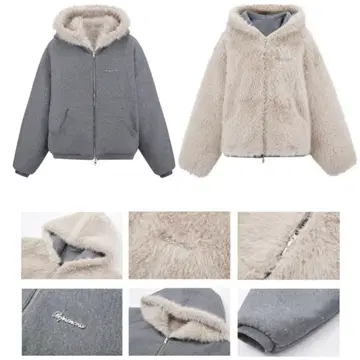 Andwang kirakira 2way fur zip up gray | 점퍼 | 번개장터 중고거래