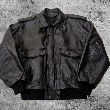 가격 인하 중 90s 구제 vintageA2 타입 가죽 자켓 블랙 소가죽
