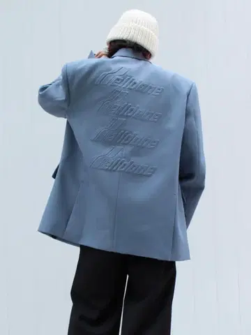 we11done 22ss 엠보싱 로고 블레이저 더블 테일러드 자켓