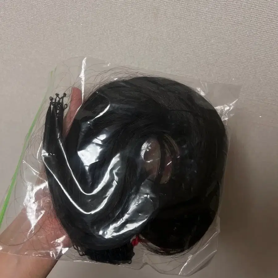 블랙 붙임머리 소프트팁