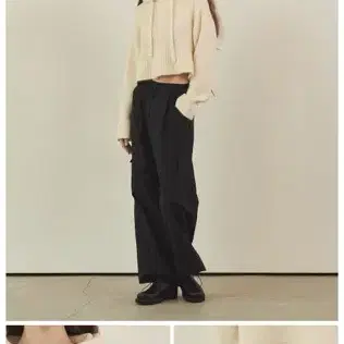 론론 Crop Hoodie Alpaca Knit IVORY