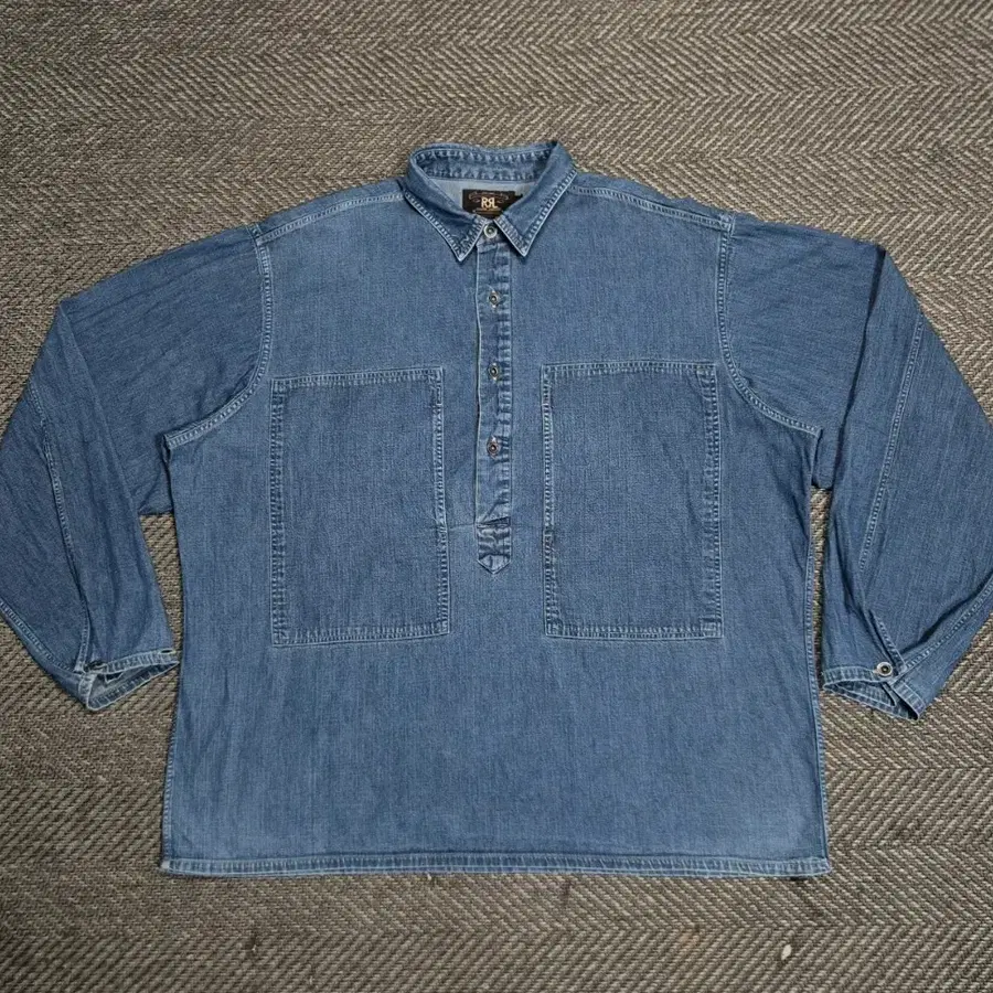 [XL]90s RRL 데님 풀오버 워크셔츠 - LA1