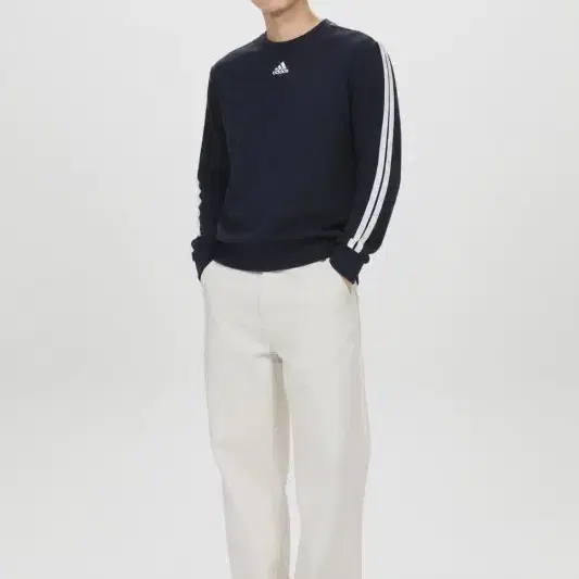 남M/아디다스 23FW 네이비 3S 맨투맨