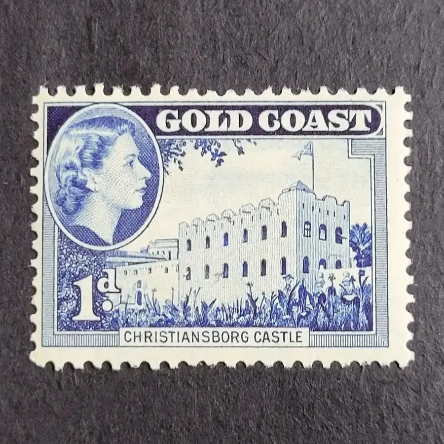 1952년 영국 엘리자베스여왕 기념 우표 Christiansborg Castle GOLD COAST