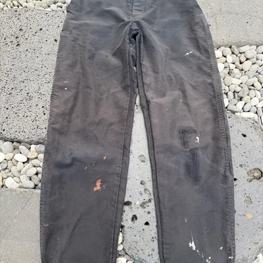 HARD FADED BLACK MOLESKIN 1980s REAL AIGLON 블랙몰스킨 프렌치워크팬츠
