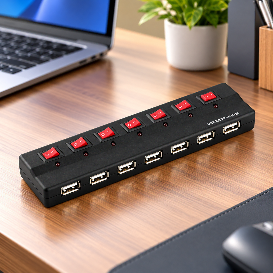 USB 2.0 허브 7포트 개별스위치 아답터 포함