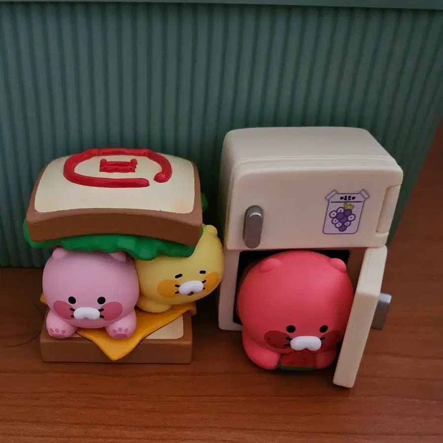카카오프렌즈 맛삼춘 춘식이 샌드위치 냉장고 수박 피규어 세트 판매