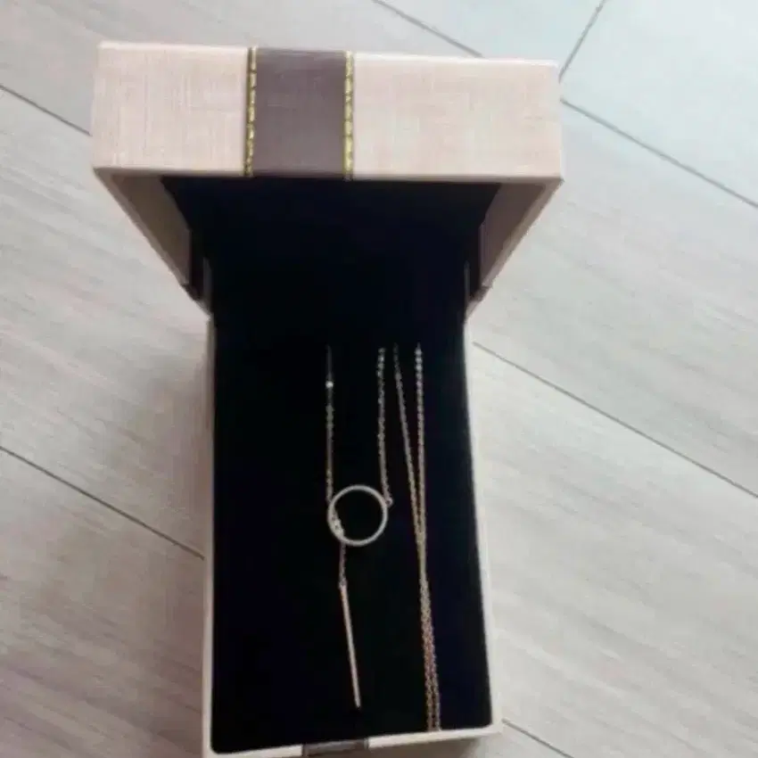 14k 롱 체인 큐빅 목걸이 (선물박스있음)