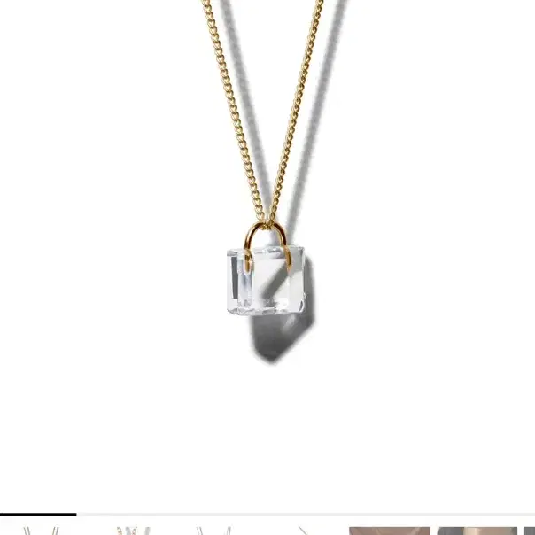 (미착) 콜드프레임 패드락 목걸이 14k gold colorless padlock necklace