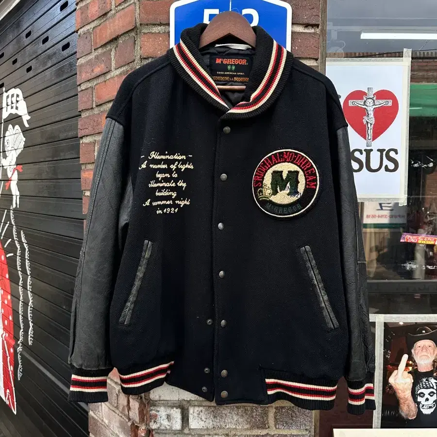 McGREGOR 맥그리거 울 레더 바시티 자켓