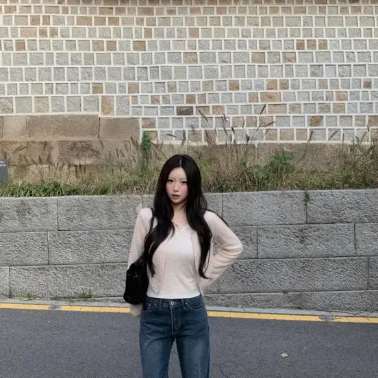 리브아워 roen 가디건(핑크),레이스 레이어드 티 일괄판매