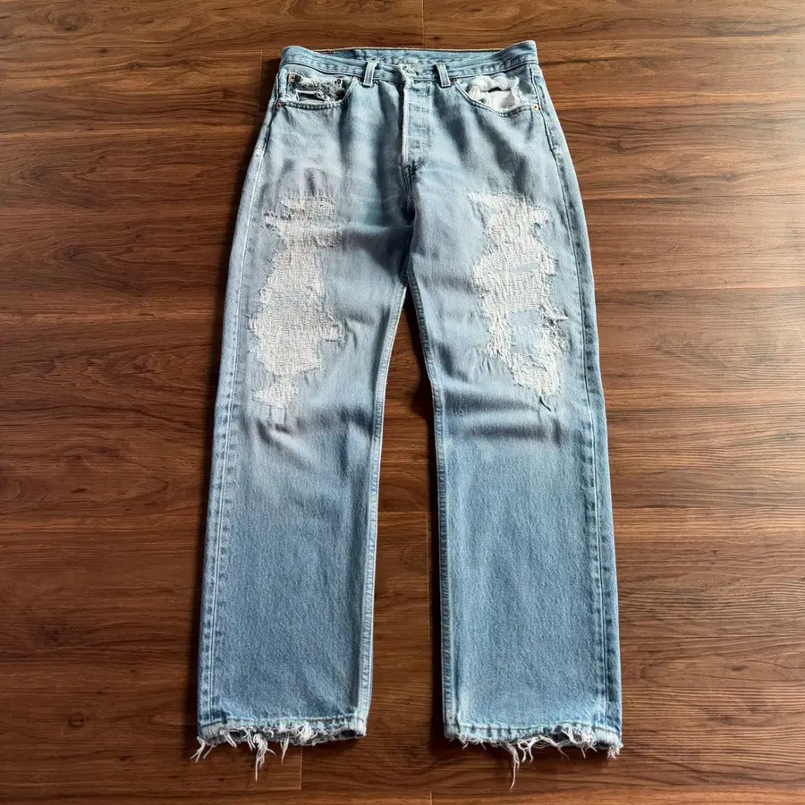 [33]90's 리바이스 Made in USA 501 리페어드 데님 팬츠