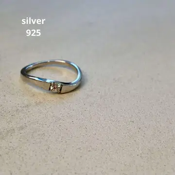 빈티지 반지 링 실버 925 웨이브 CZ