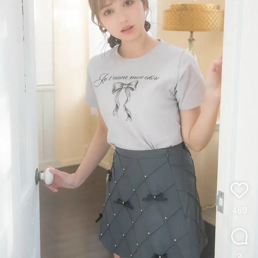 evelyn 에블린 리본 다이아 비쥬스커트