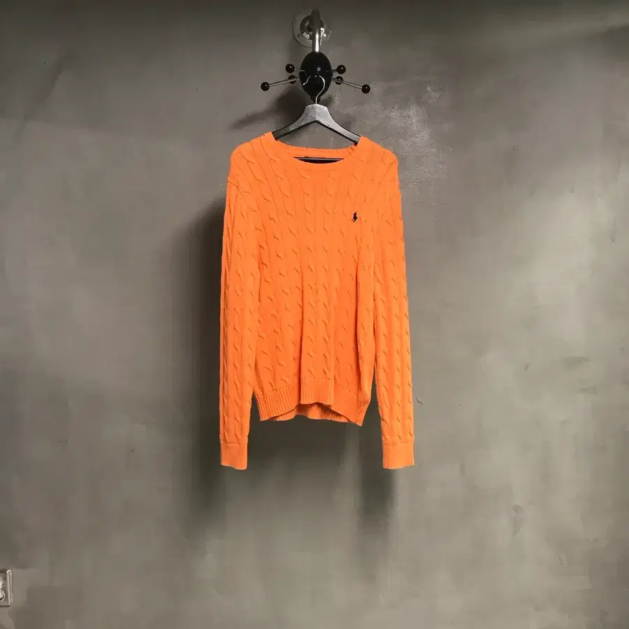폴로 랄프로렌 QR 케이블 니트 오렌지 M