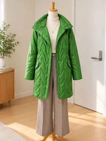Aquascutum 아쿠아 스큐텀 다운 코트 다운 90% 그린
