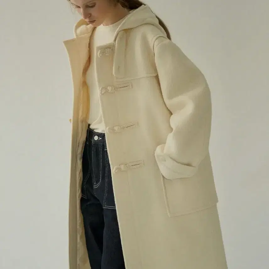 ルニール Charles Hooded Duffle Coat (Ivory)