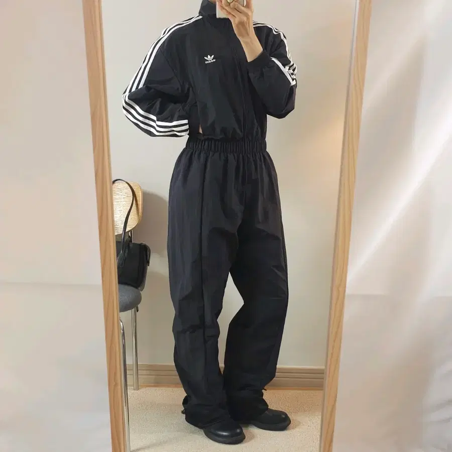 (M)아디다스 여성 긴팔 트랙 점프수트 블랙