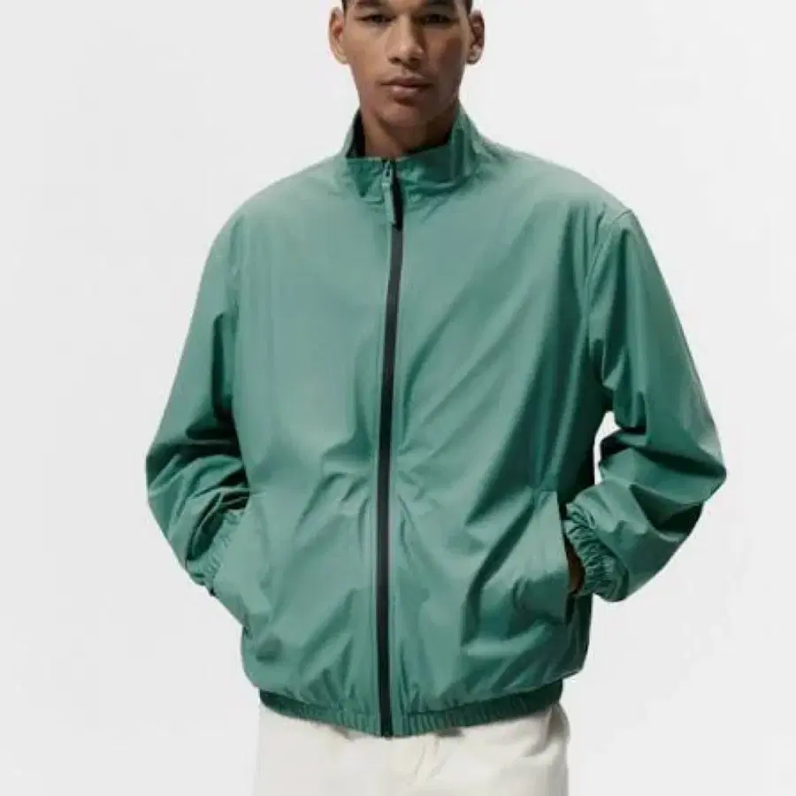 Zara 자라 무지 단색 레더 바람막이 자켓