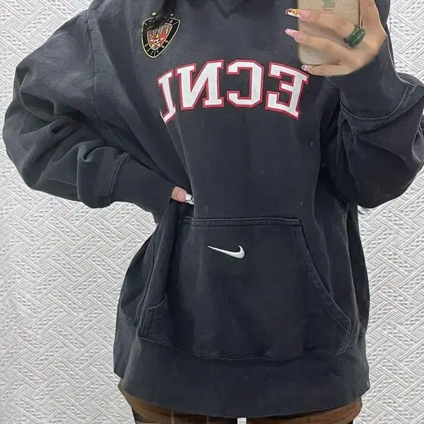 나이키 올드스쿨 스포티 애슬레틱 로고 후드티 L C15481