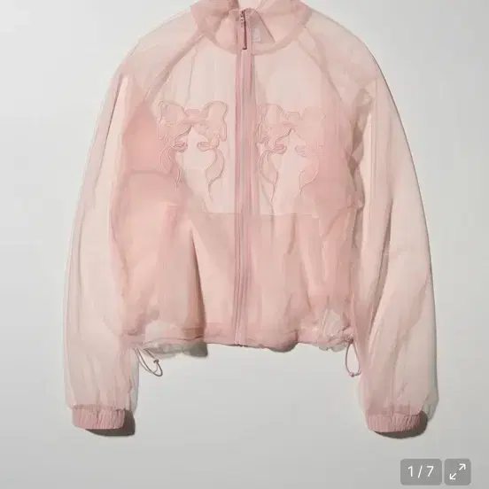 스컬프터 Mesh Sheer Zip-Up Jacket Pink