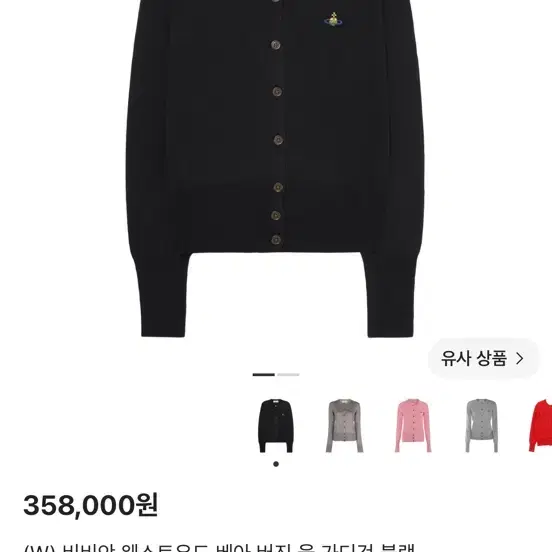 비비안 웨스트우드 베아 가디건 블랙 xs(새상품)