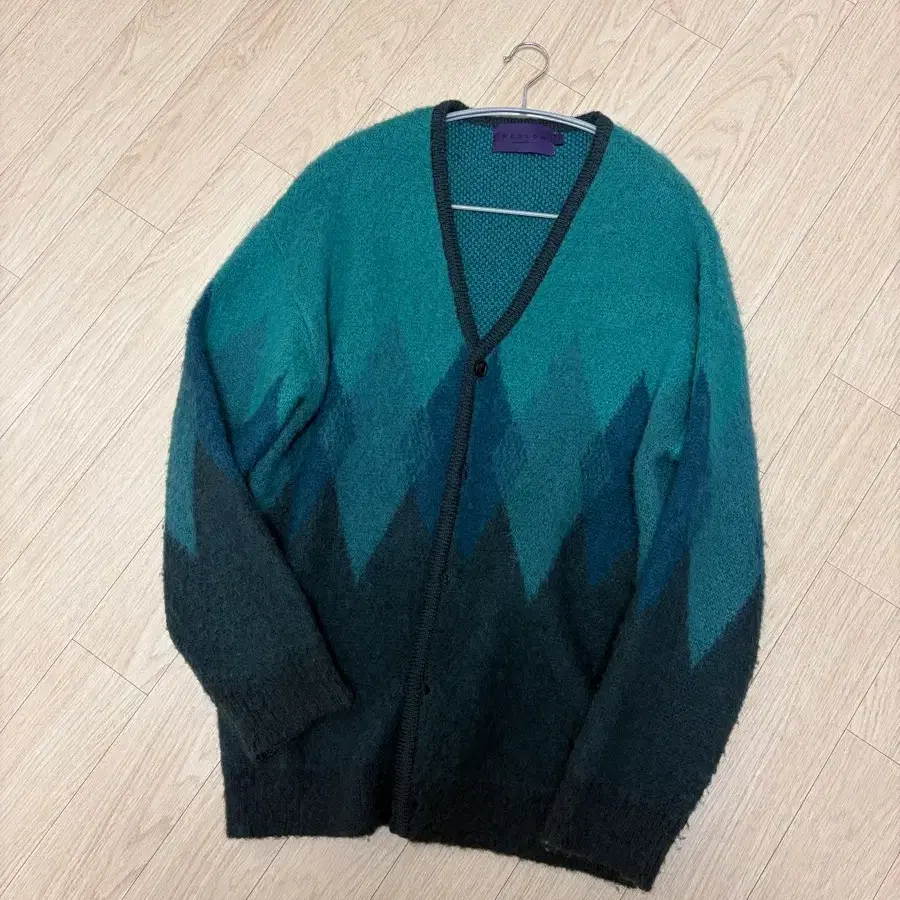 [L] 비슬로우 아가일 모헤어 가디건