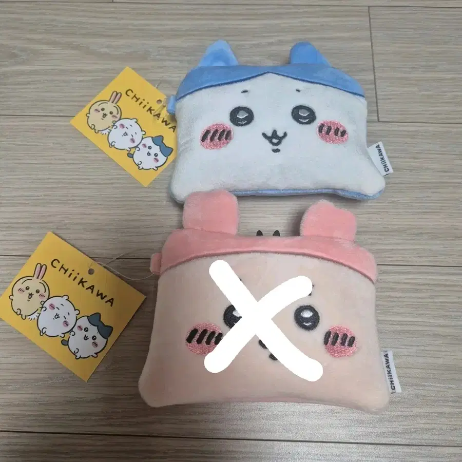 치이카와 미니 파우치 블루/핑크 세트