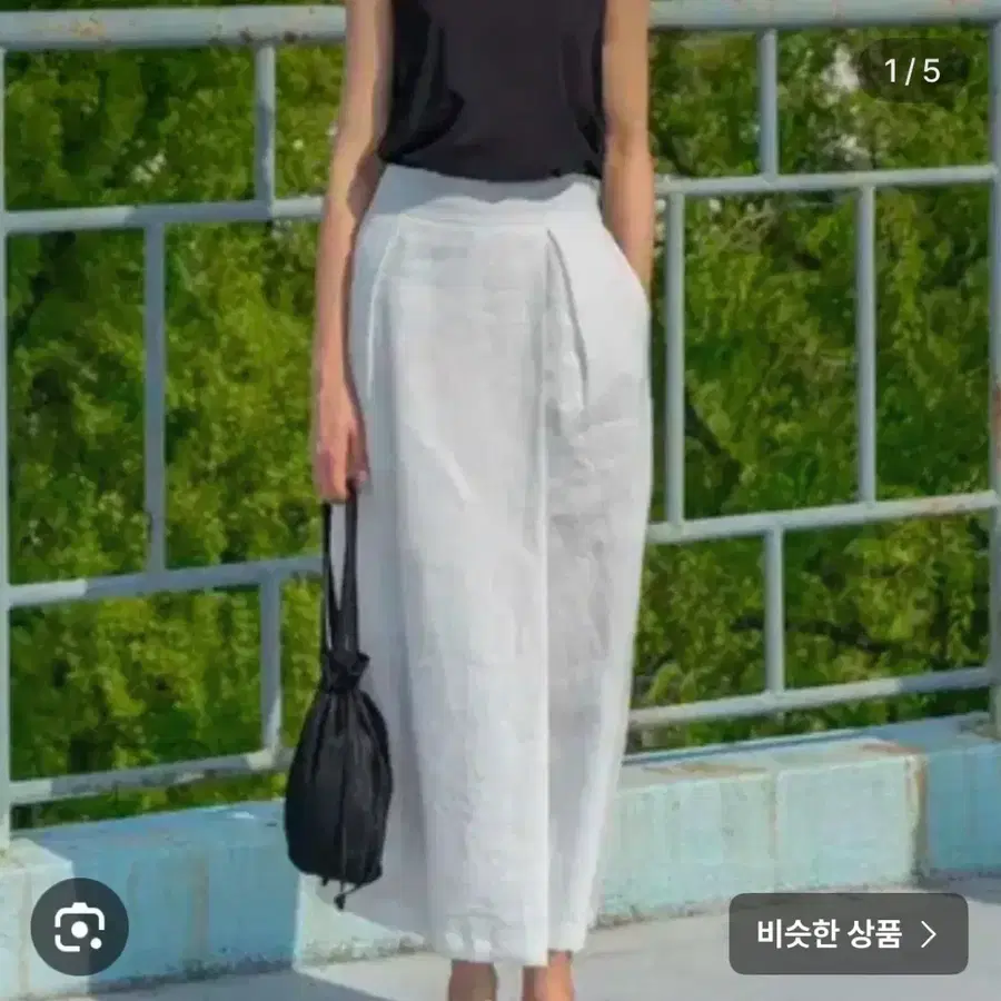 유노이아 블랙 랩 와이드 팬츠