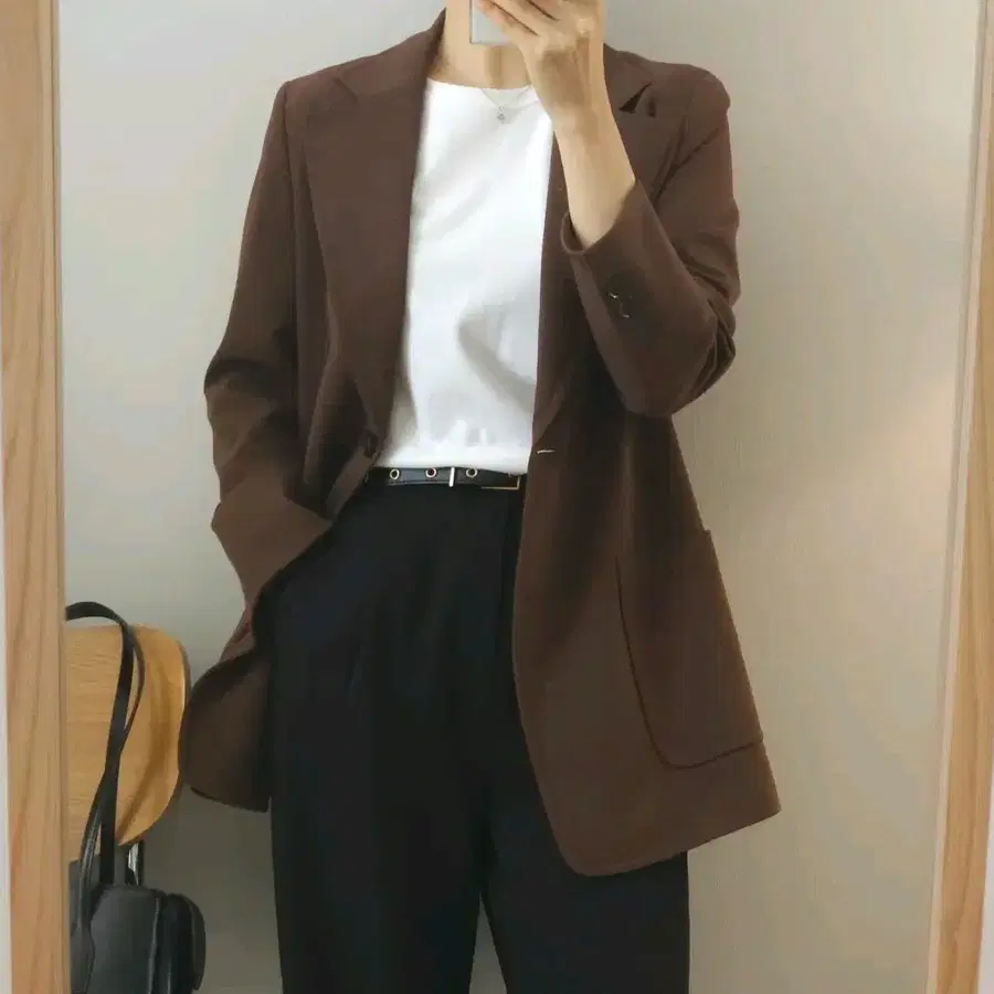 (66)베라왕 여성 싱글 긴팔 자켓 브라운