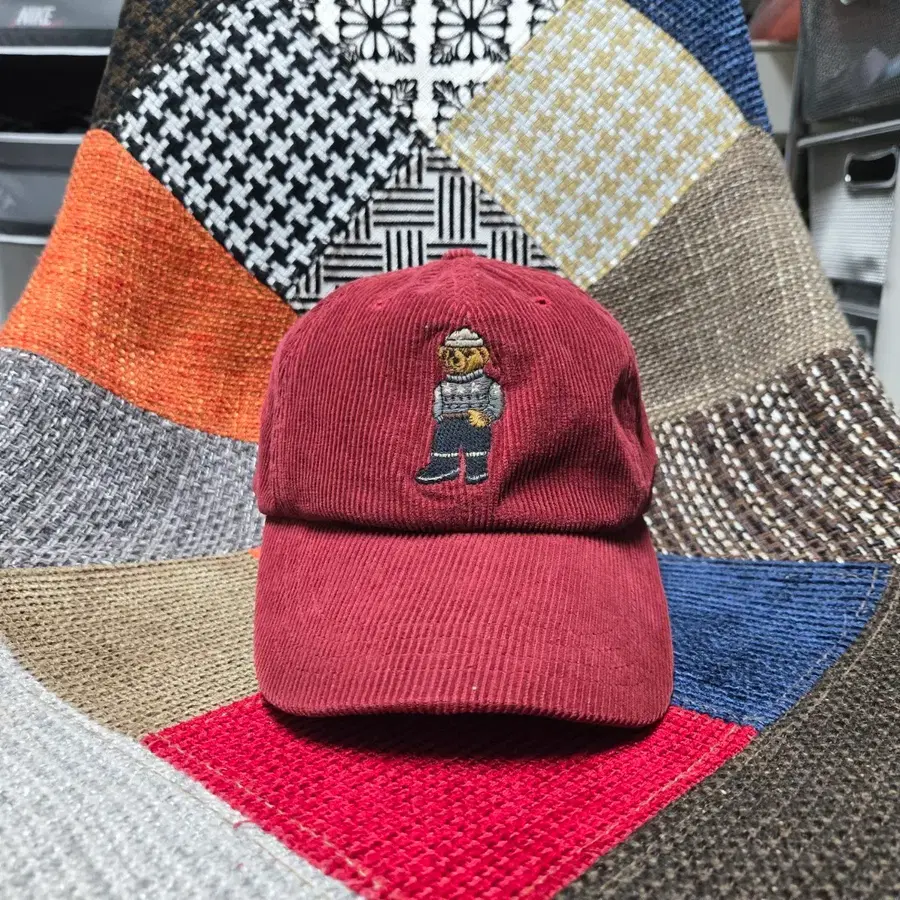 [OS] 폴로랄프로렌 90s 빈티지 폴로베어 코듀로이 볼캡 레드