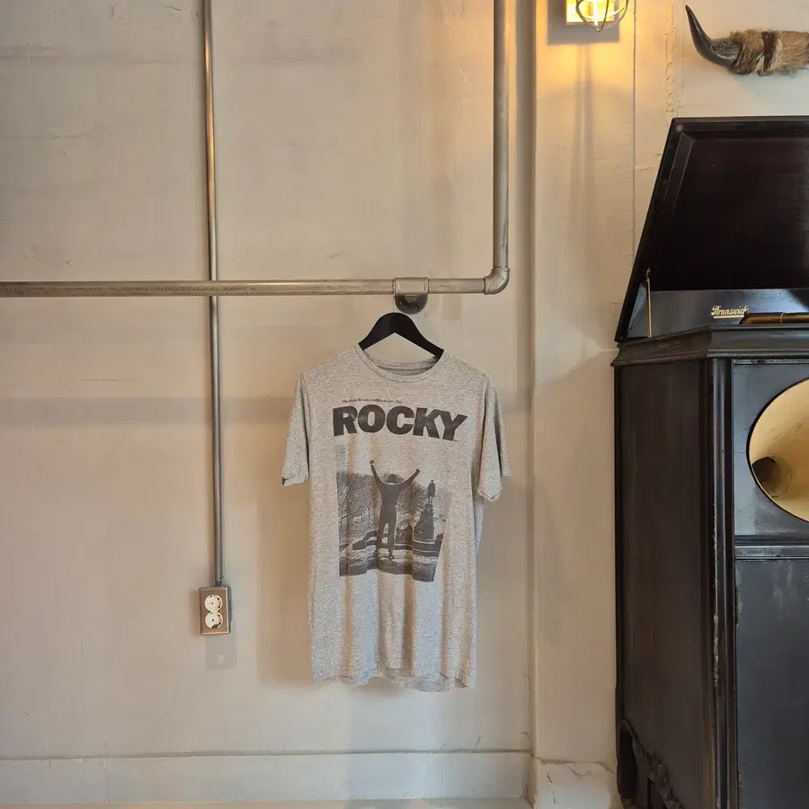 Rocky Movie Poster T-Shirt 록키 무비 포스터 그레이 티셔츠